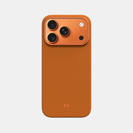 Magssory Aramid Frame Case for iPhone 17 Pro Pixel Orange