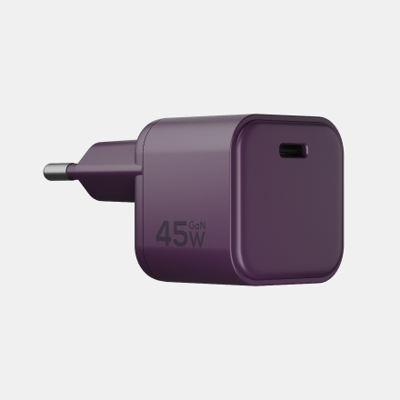 Компактное сетевое зарядное устройство Magssory Nano 45W GaN Burgundy