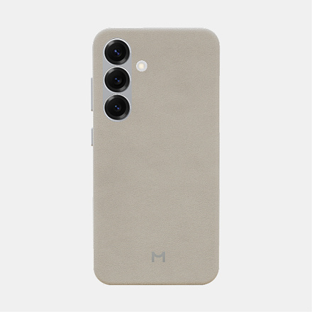 Чехол Magssory для Samsung Galaxy S25 экокожа, с магнитами, совместимый с MagSafe ivory