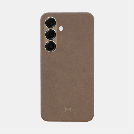 Чехол Magssory для Samsung Galaxy S25 экокожа, с магнитами, совместимый с MagSafe Latte