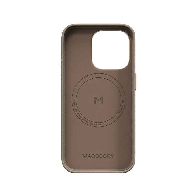 Чехол для iPhone 15 Pro Eco Leather Case Latte