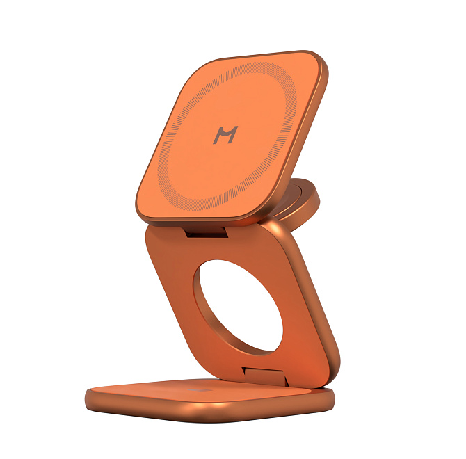 Складное беспроводное зарядное устройство 3 в 1 Magssory Fold Ultra для Apple Orange